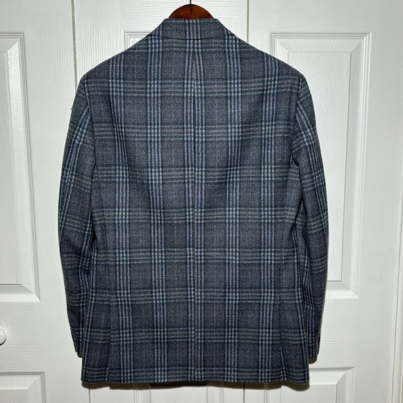 JB Britches Grey & Navy plaid Sport Coat - Picture 5 of 6